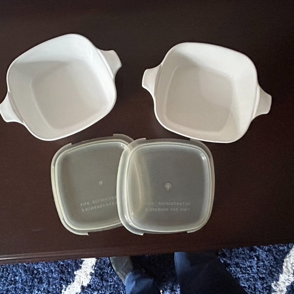 Two VTG Corning Ware Petite P-41 Individual Mini Casserole Dishes With Covers - Picture 7 of 10